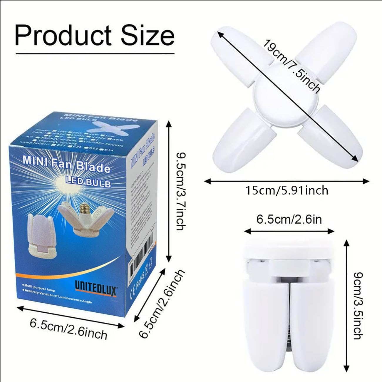 2PC 28W LED Pendant Light, E26/E27, 6500K Daylight, Foldable 4-Leaf Design, Semi Flush Mount Ceiling Fixture, with Detachable Plastic Shade, for Indoor Use, No Accessories Required