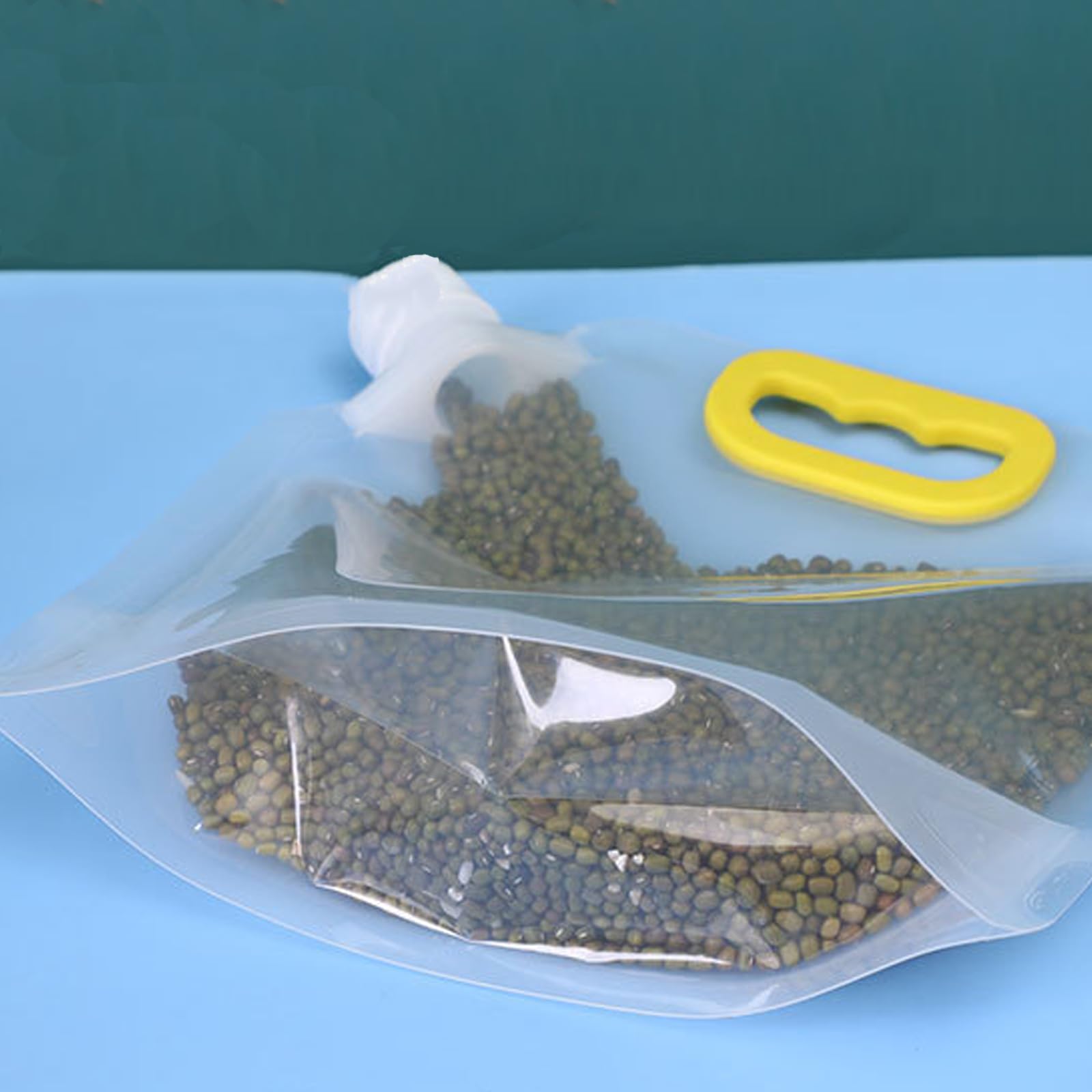 Bustlwor Lot De 7 Pochettes Réutilisables Transparentes Grande Capacité - Sacs Boissons Et Céréales 1.5L + 2.5L + 5L, Sans BPA, Étanches Avec Bouchon à Vis