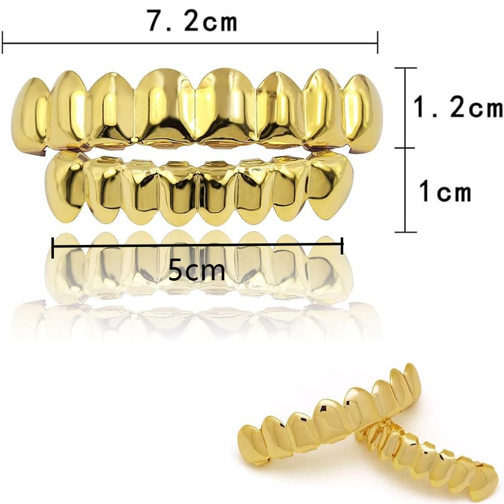 SSyang Hip Hop Dental Grills for Mouth Braces Decoration, one size, copper, Copper, Golden 222, as the picture shows - Image 2
