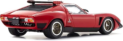 Miniatura 5 de Lambo Miura SVR Rojo con Acentos Negros y Ruedas Doradas 143 Diecast Model Car by Kyosho KS 03203 R