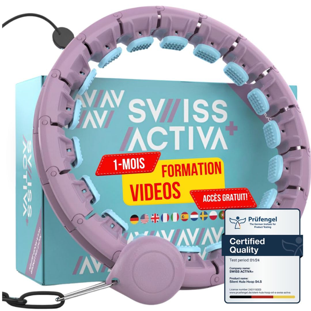 Swiss Activa+ Cerceaux Hula Hoop Fitness Minceur pour Adulte- Houla Hop Fitness Perte de Poids - Cerceaux Amincissant - Oulaoup Fitness - Cerceaux Fitness - Easy Slim Cerceaux Pilates