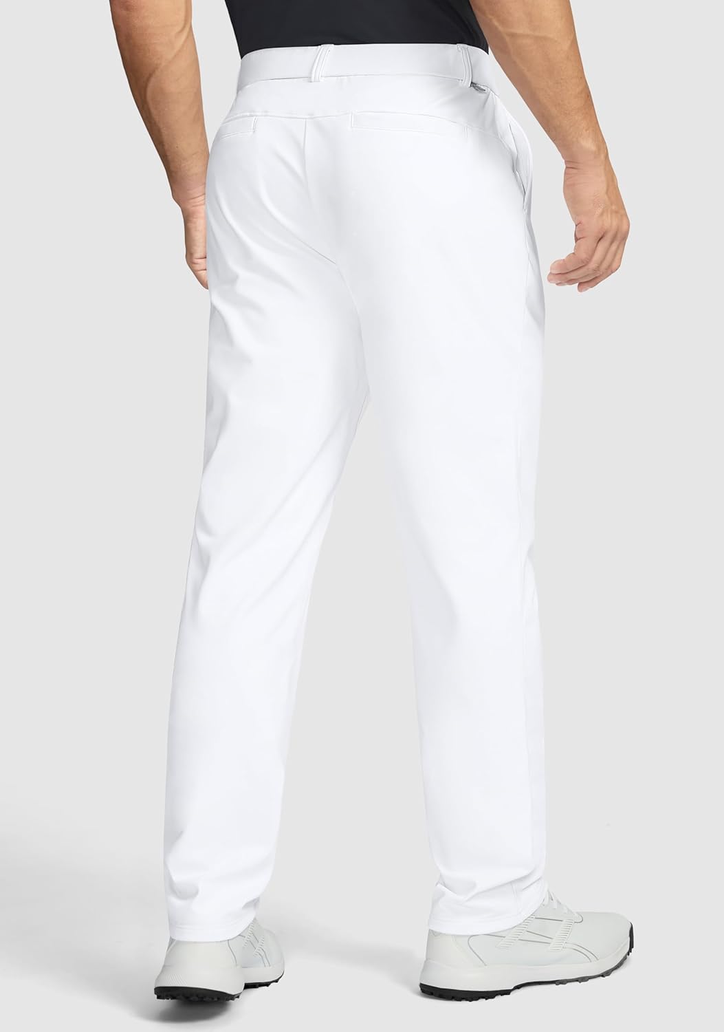 Soothfeel Men's Fleece Lined Pants 30"/32"/34" Golf Work Dress Pants Casual Insulated Warm Winter Trousers with Pockets White L34×W38 - Image 2