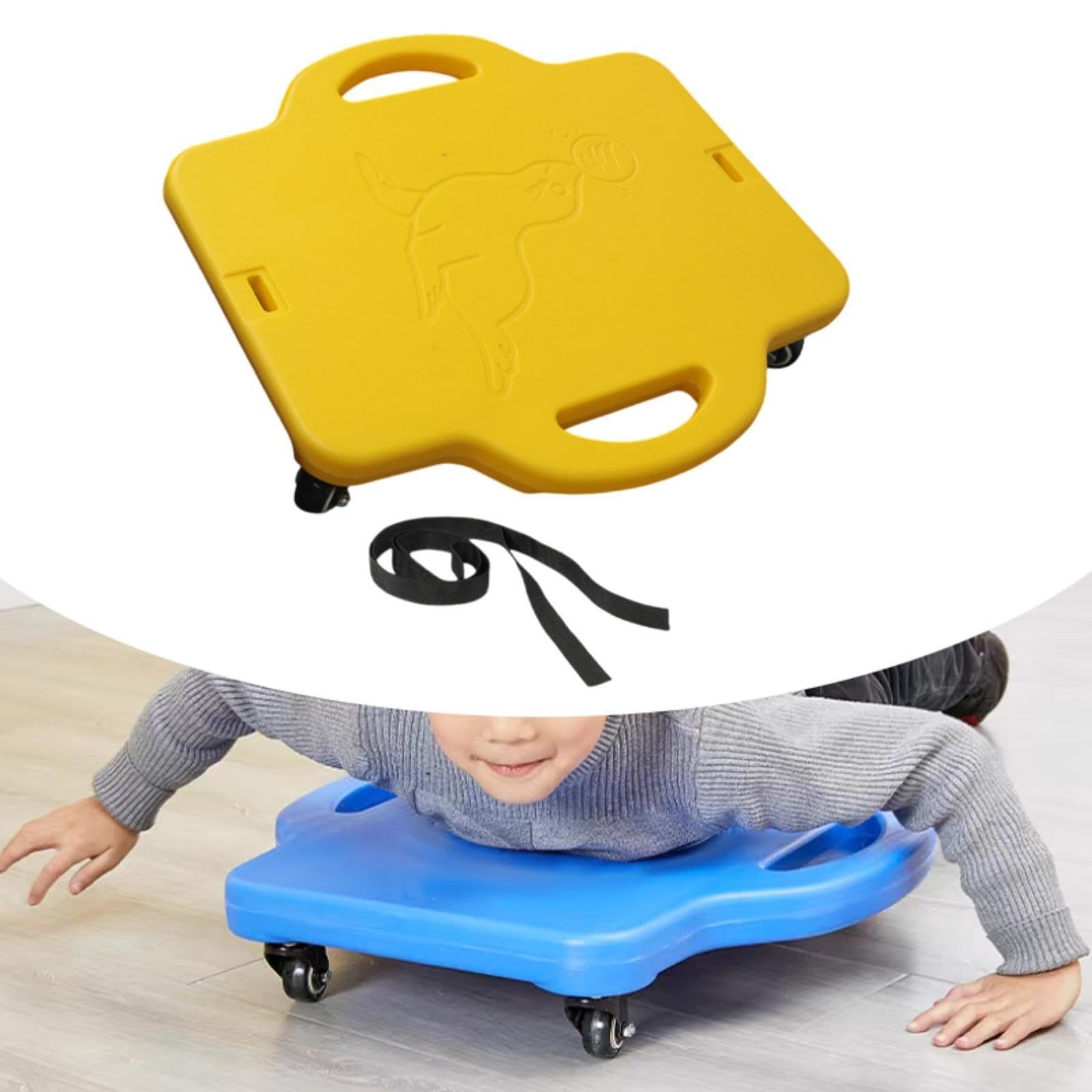 Menolana Sitting Board Floor Board Motor Skills Physical Education Sport Flat Board Scooter Board for Park Basement Playground Outdoor, Yellow