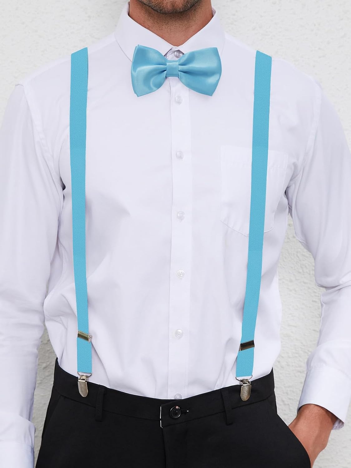 habibee Suspenders and Bow Tie Set for Men, Adjustable Elastic Braces with Y-Back, Diverse Colors, Strong Clips - Image 8
