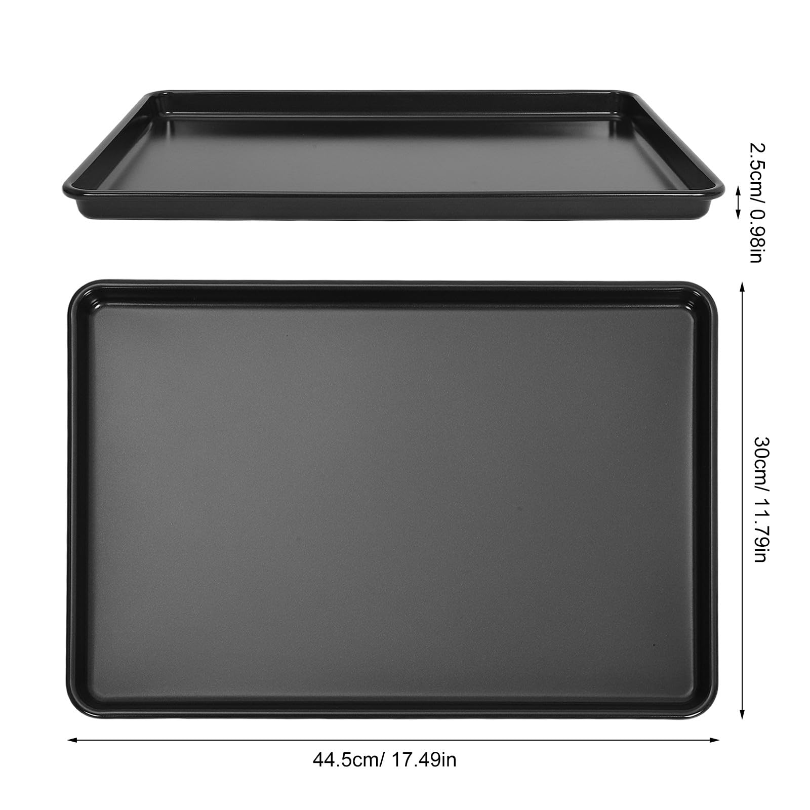 Zerodeko Bandeja para hornear de acero al carbono - 17.52 x 11.81 pulgadas - Bandeja rectangular para asar, ideal para pasteles, lasañas, guisos y hornos tostadores.