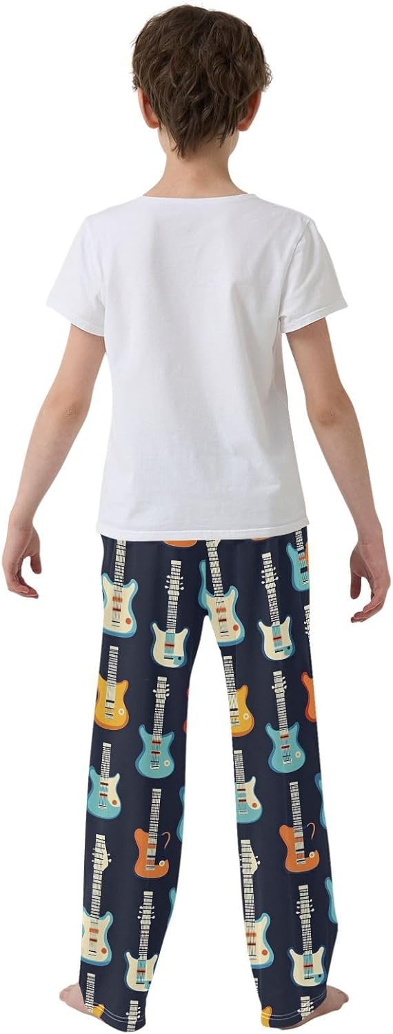 Pajama Pants Retro Electric Guitars Pajama Jogger Sleep Pants Lounge Bottoms S - Image 8