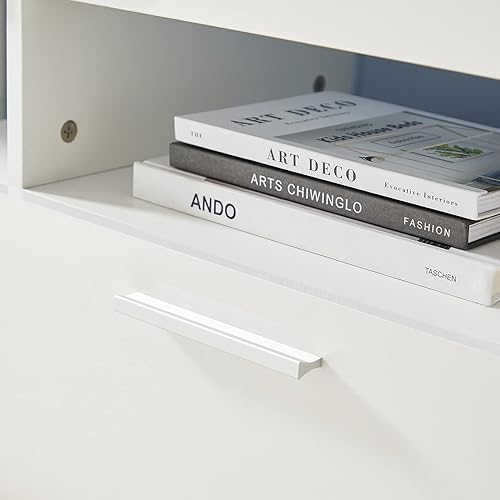 Miniatura 13 de Soporte de TV LED para televisores de hasta 70 pulgadas, centro de entretenimiento de alto brillo de mediados de siglo con armarios de Negro