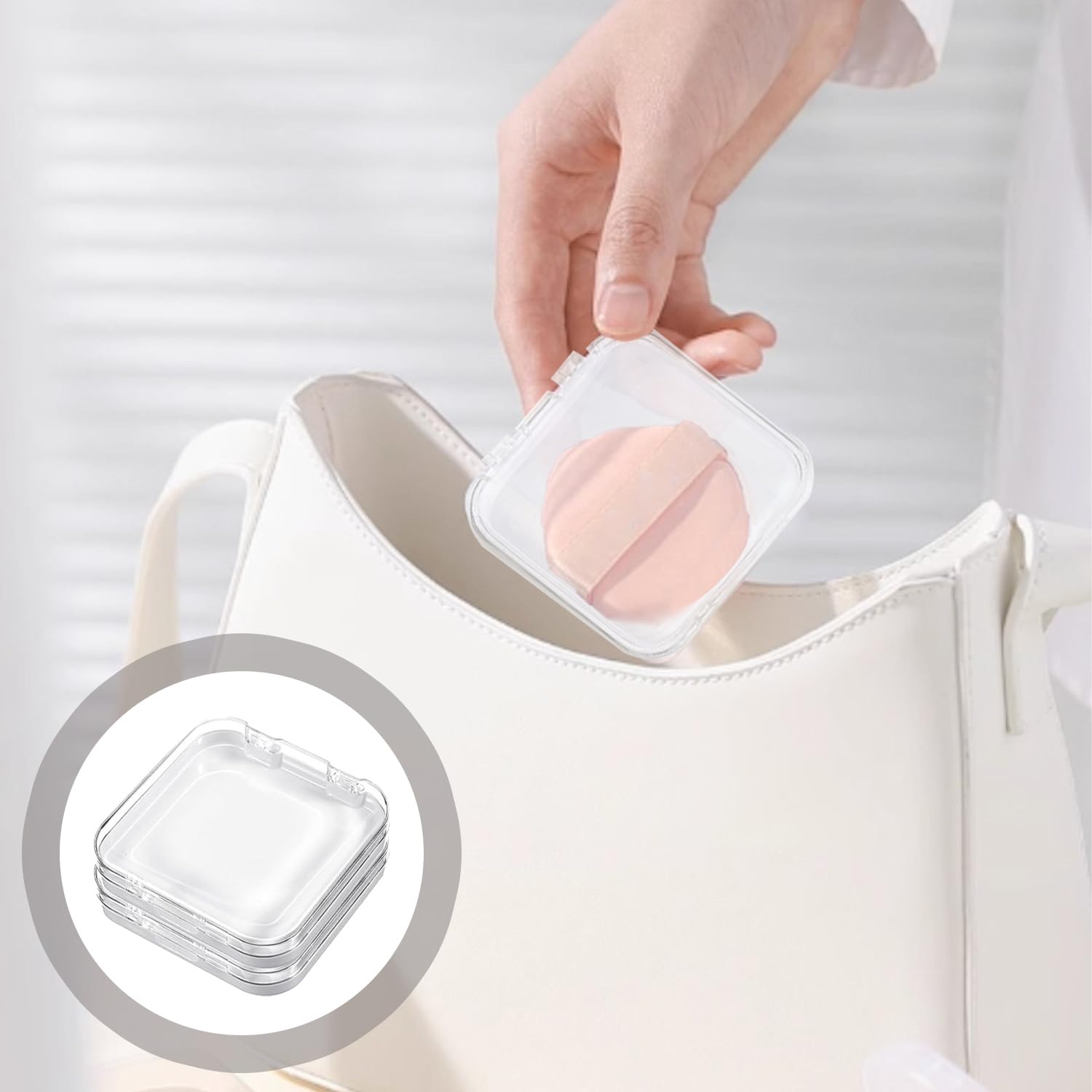 8 Pièces Boîtes de Rangement pour Ongles, avec 30 Rubans Adhésifs Double Face, Boîte Rangement Transparente, Présentoir pour Presse à Ongles, pour Nail Art Portable