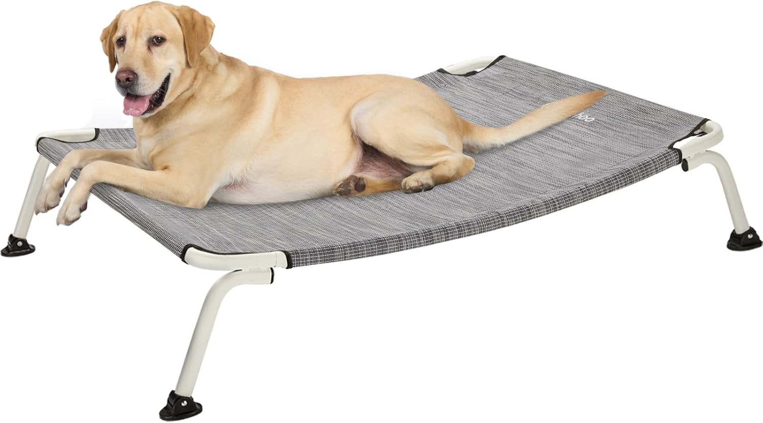 Veehoo Curved Cooling Elevated Dog Bed, White Frame