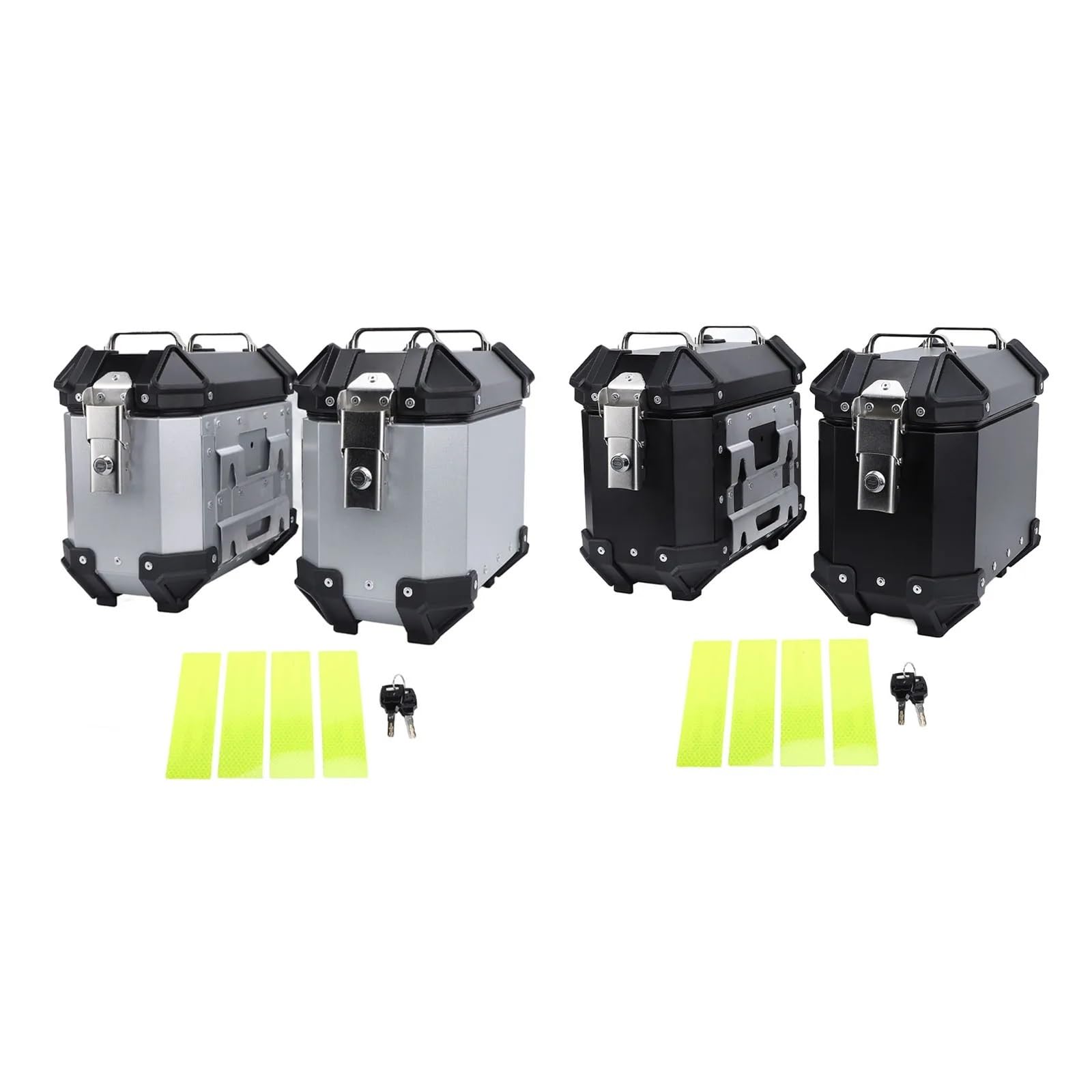18L motocyklowy kufer boczny aluminiowy ze stopu aluminium motocyklowy twardy kufer boczny z blokadą bezpieczeństwa i uchwytem(Black)
