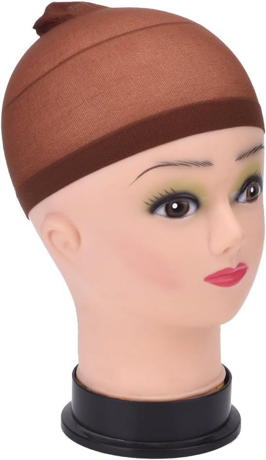 EBOOT Nylon Wig Caps, 4 Pieces (Dark Brown)
