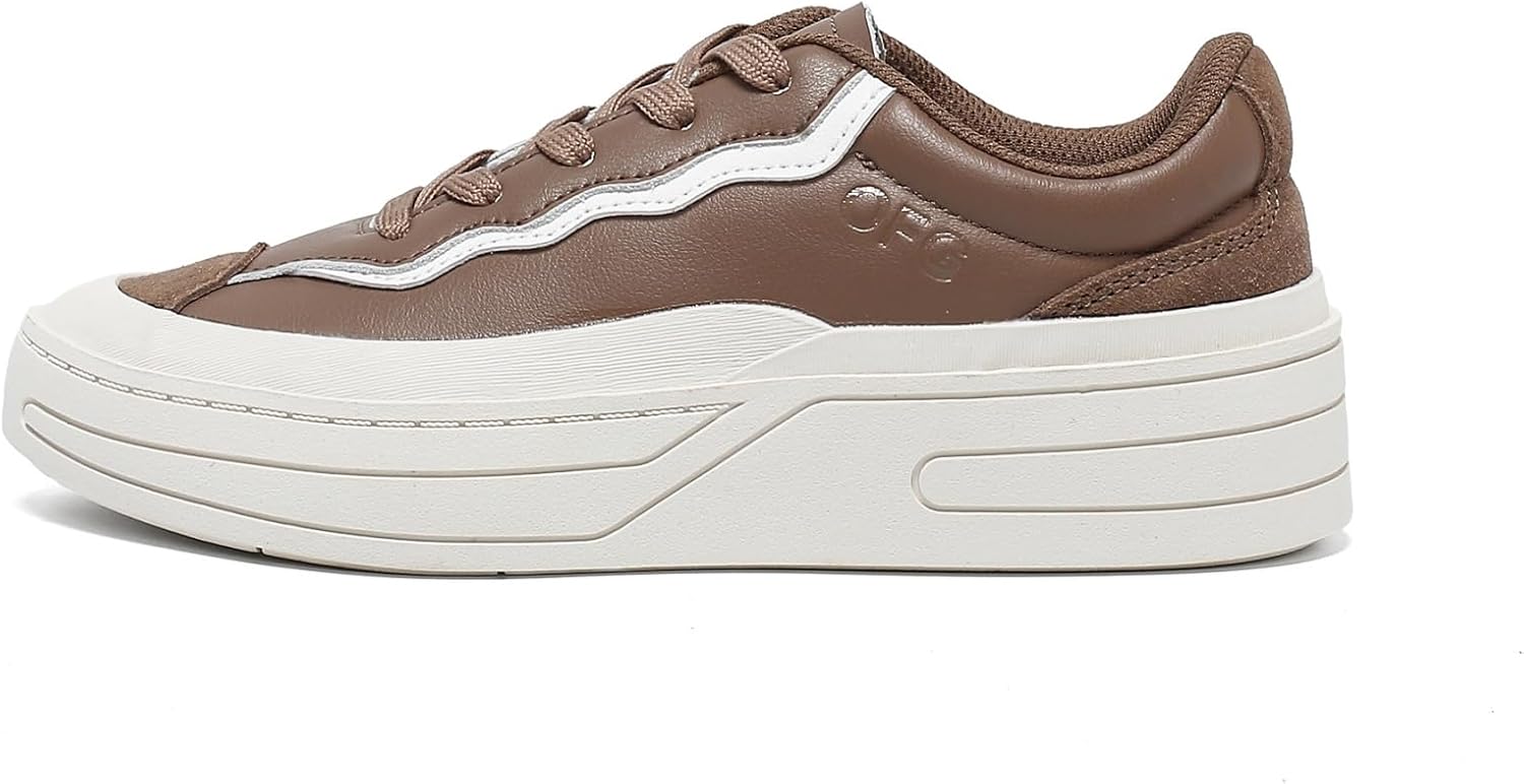 Women's Platform Sneakers-Genuine Leather Casual Walking Shoes-Non Slip Tennis Skate Shoes - Image 4