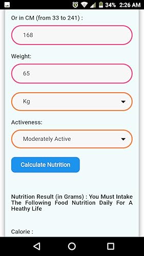 Nutrition Calculator
