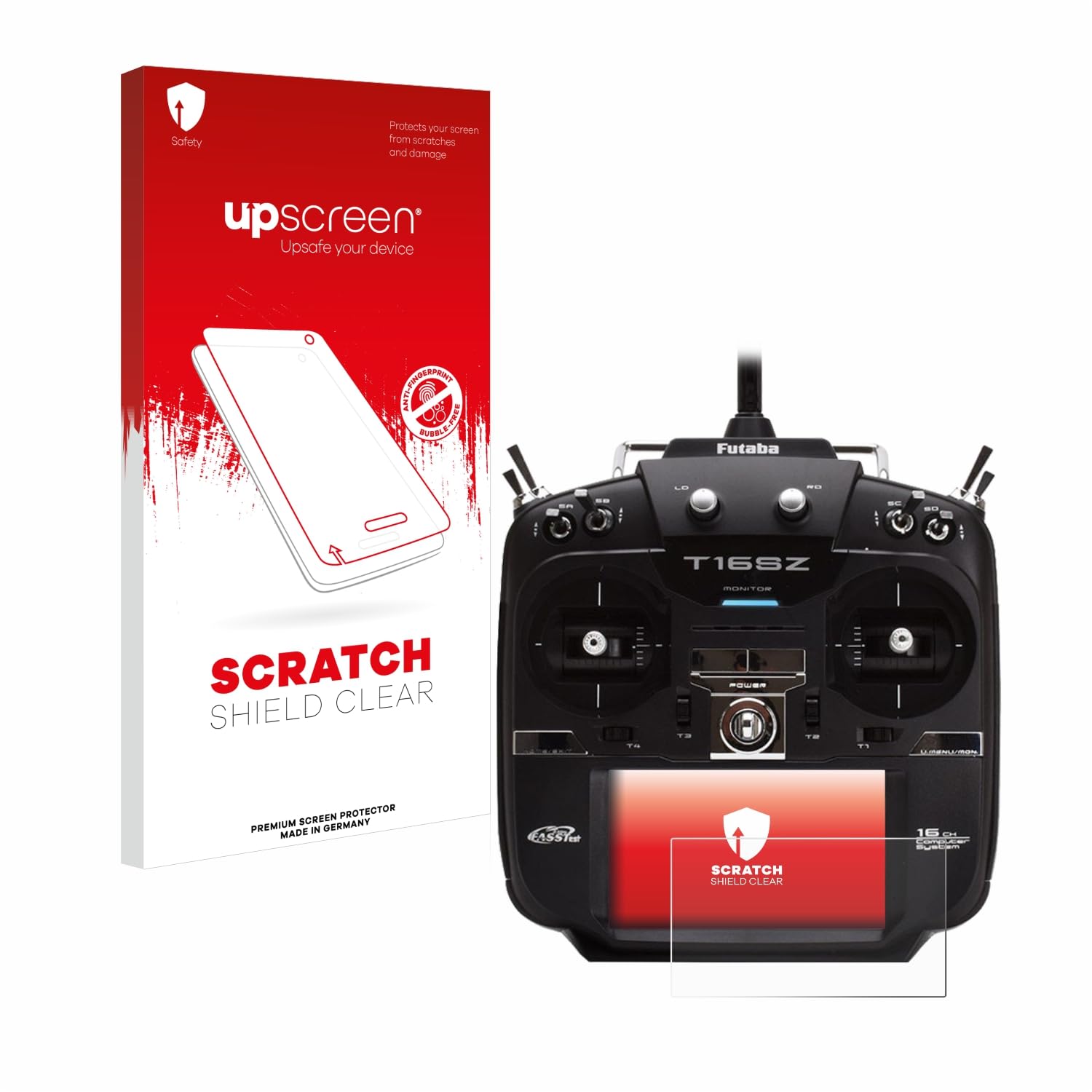upscreen Pellicola Protettiva per Futaba T26SZ Protezione Proteggi Schermo – Trasparente, Anti-Impronte