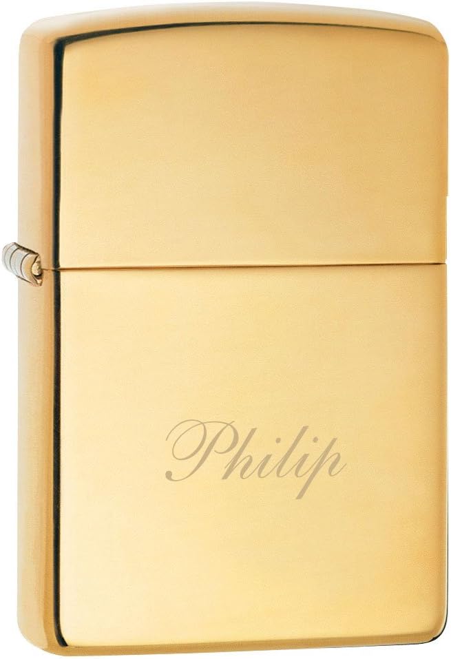 Personalized Zippo High Polish Brass Armor Heavy Wall Lighter with free laser engraving