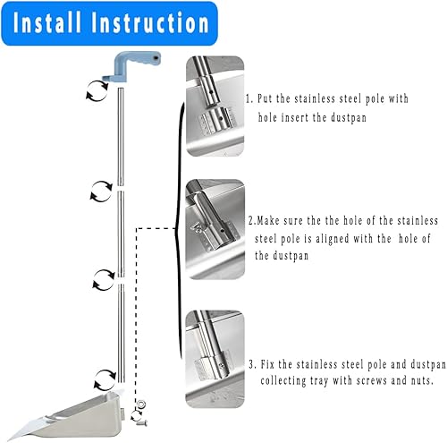 Miniatura 6 de YONILL Juego de escoba y recogedor para el hogar  Escoba de interior y sartenes para polvo con mango largo, escoba interior de 52 pulgadas con juego