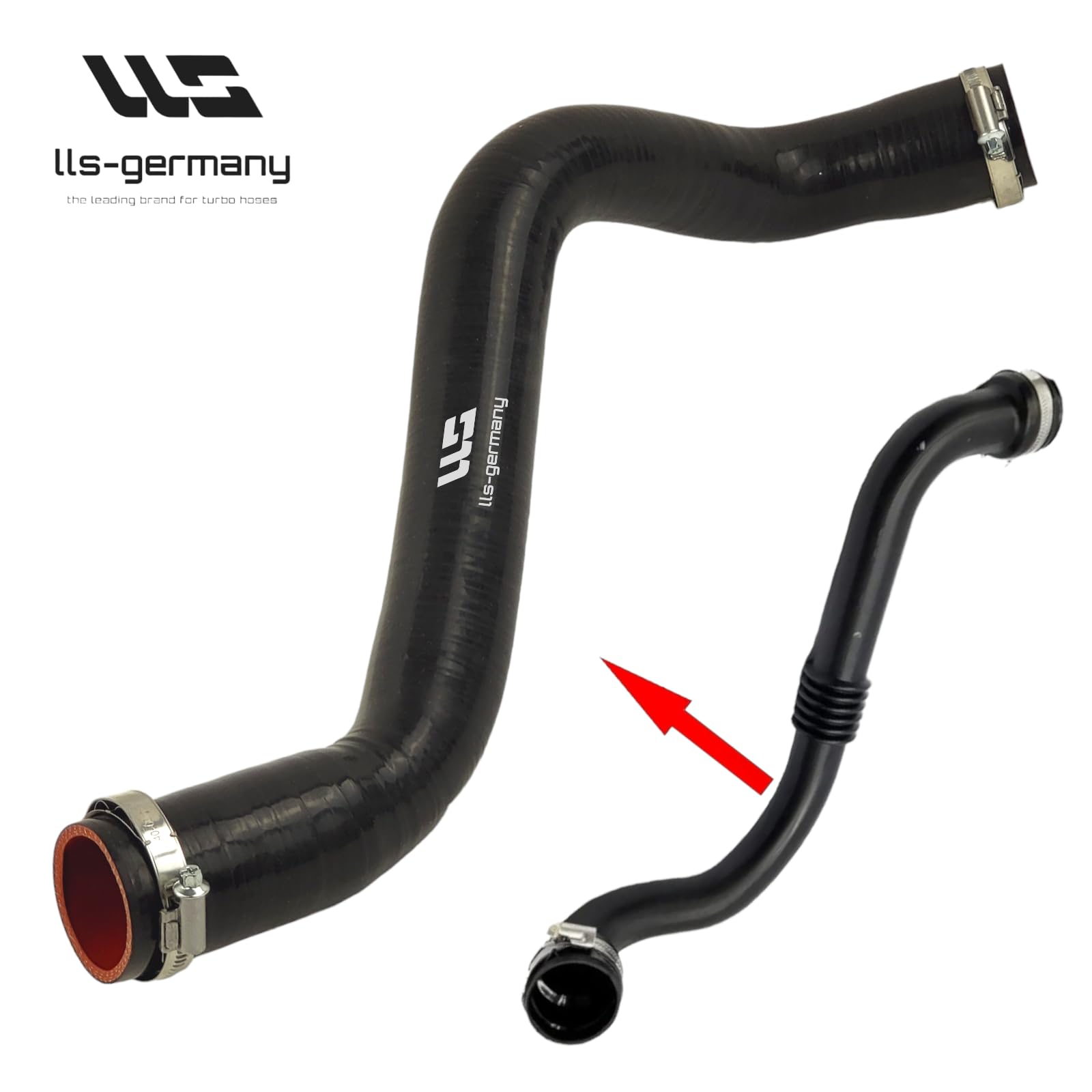 LLS-GERMANY Tubo aria di carica in silicone Tubo turbo compatibile con Ren ault Scenic II (JM0/1), 1.9 dCi, 8200201617, 8200363471, 8200502920, 8200658187, materiale: silicone