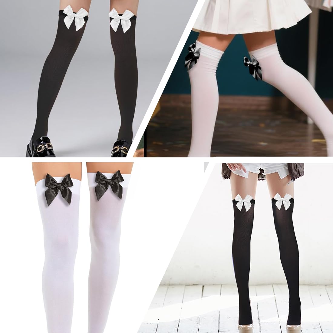 Set di 2 calze alte in pizzo - Nero - Bambina - 3.60