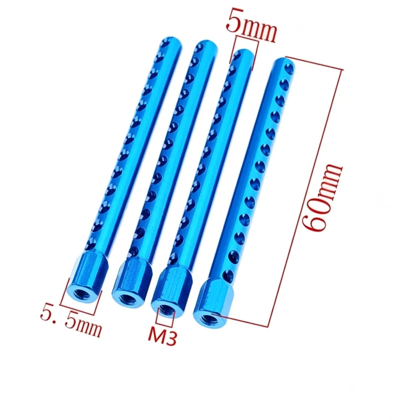 para HSP 102037 02144 para Redcat para Traxxas para Axial 1/10 RC Coches Arrastre 4 Uds Soportes Cuerpo Aluminio Piezas Mejora Repuestos