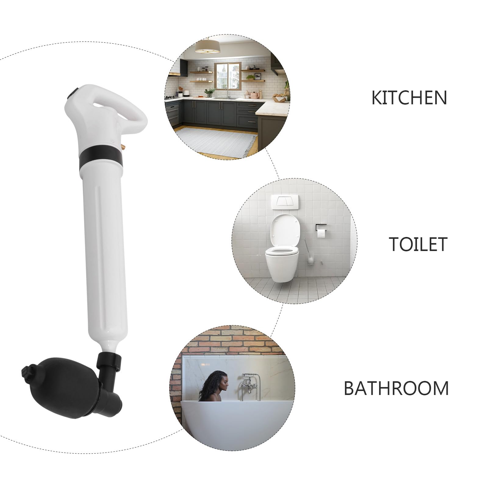 GALPADA Stura Scarichi WC e Lavandino Bianco in ABS, Set Professionale per Rimuovere Ostruzioni e Residui, per Bagno e Casa
