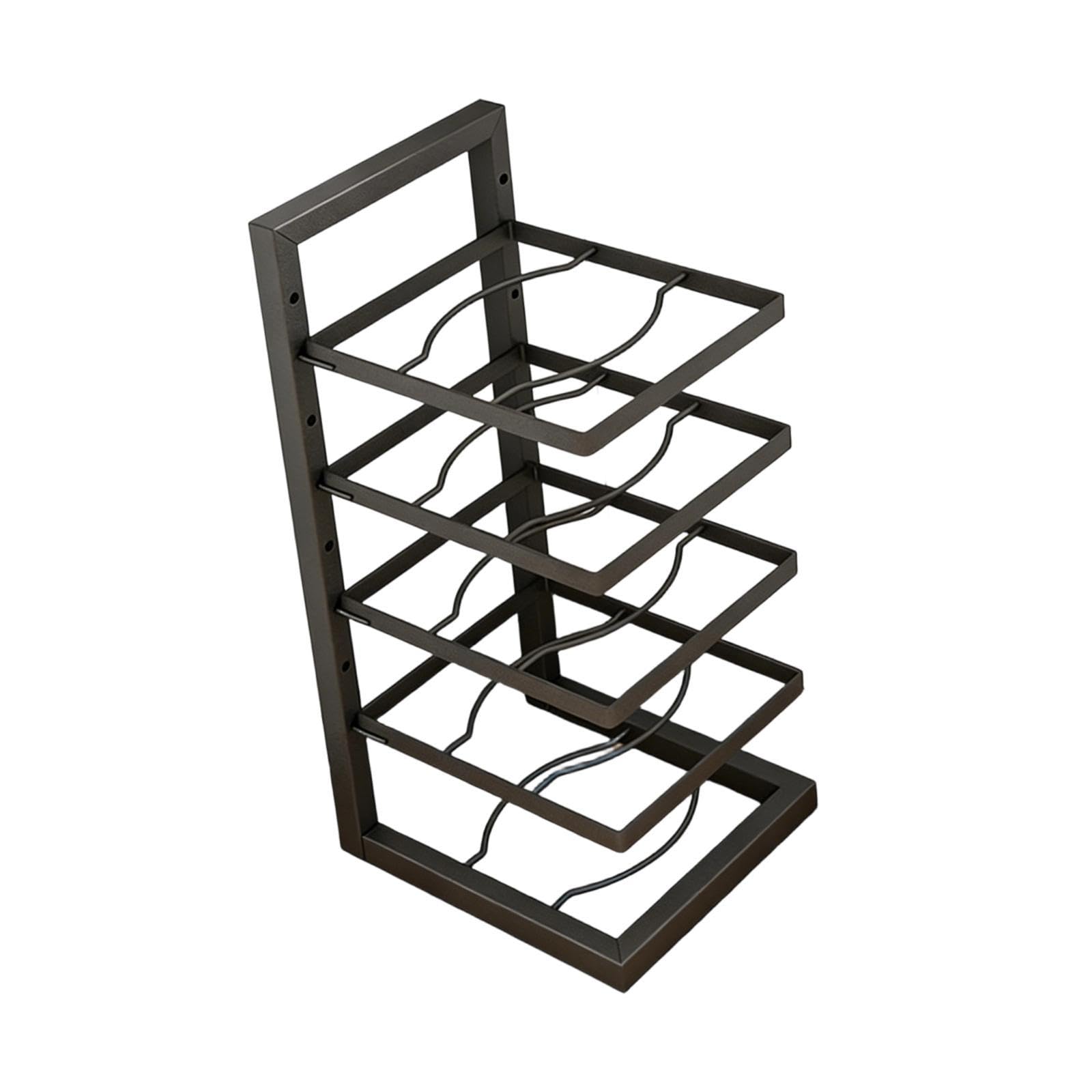 Pots And Pans Organizer Stand Carbon Stahl Küchenregal Verstellbares Regal Topfhalter Pfannenständer Kochgeschirrorganisation für Haushalte