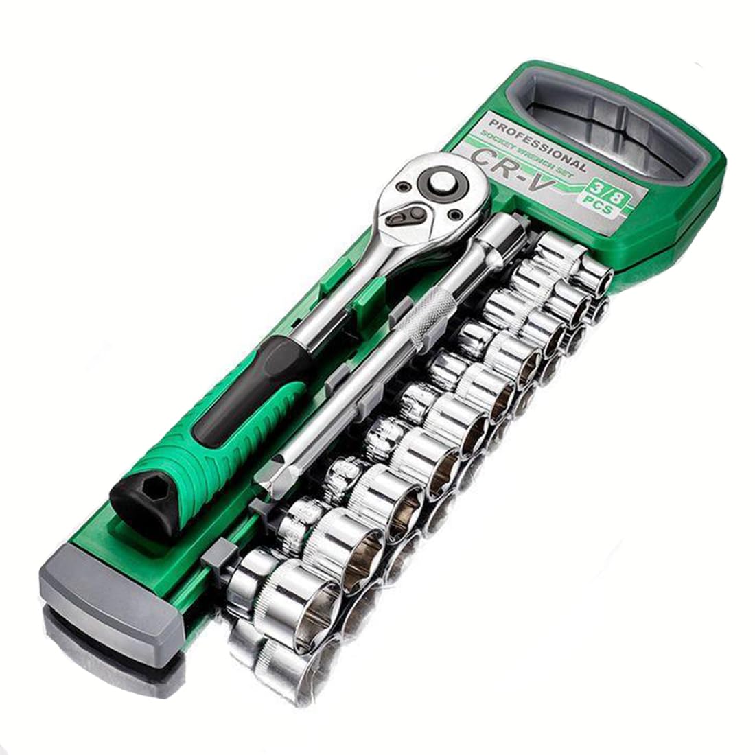 NewShark 12pcs 1/2 Inch Ratchet Socket Wrench Set, Drive Socket Set with 10 Sockets 10-15,17,19,22,24mm and 2 Way Quick Released Ratchet Handle and Extension Bar (3/8 Socket Set) (B0D76DVFTN) Amazon Price History, Amazon Price Tracker