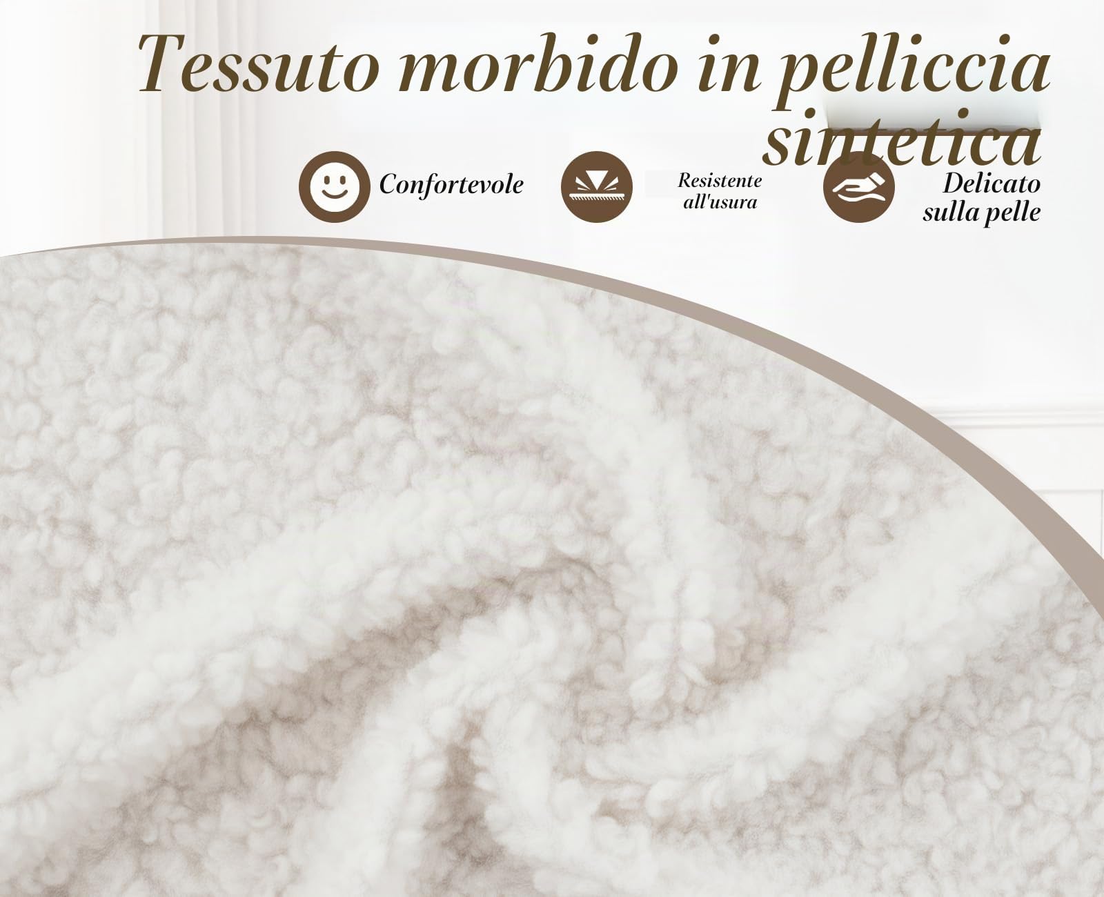 chairus Poltrona Salotto Sedie Imbottita in Pelliccia, Bianco