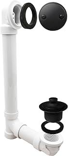 Westbrass Pull & Drain Sch. 40 PVC Bath Waste with Two-Hole Elbow, Matte Black, D4972-62