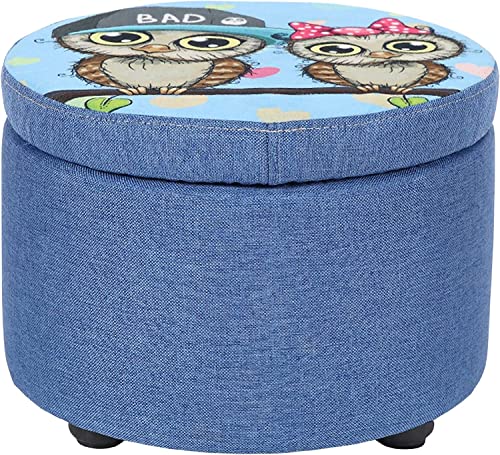 Repose-pieds avec rangement empilable en lin et coton - 2