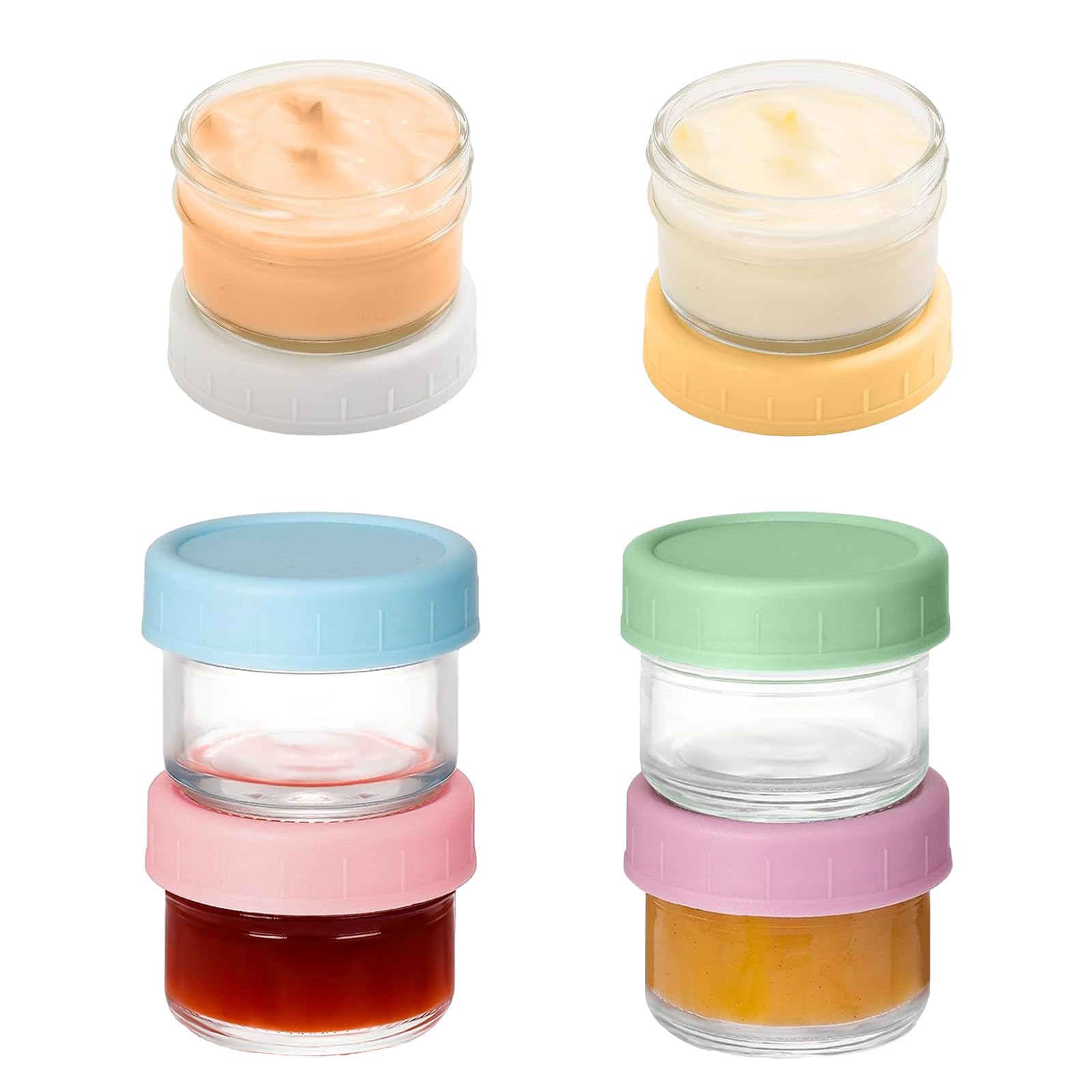 Yhplxyuus Of 6 Multipurpose Glass Salad Dressing Containers Leakproof Sauce Cups for Lunch Box Picnics Travel Leakproof Sauce Cups