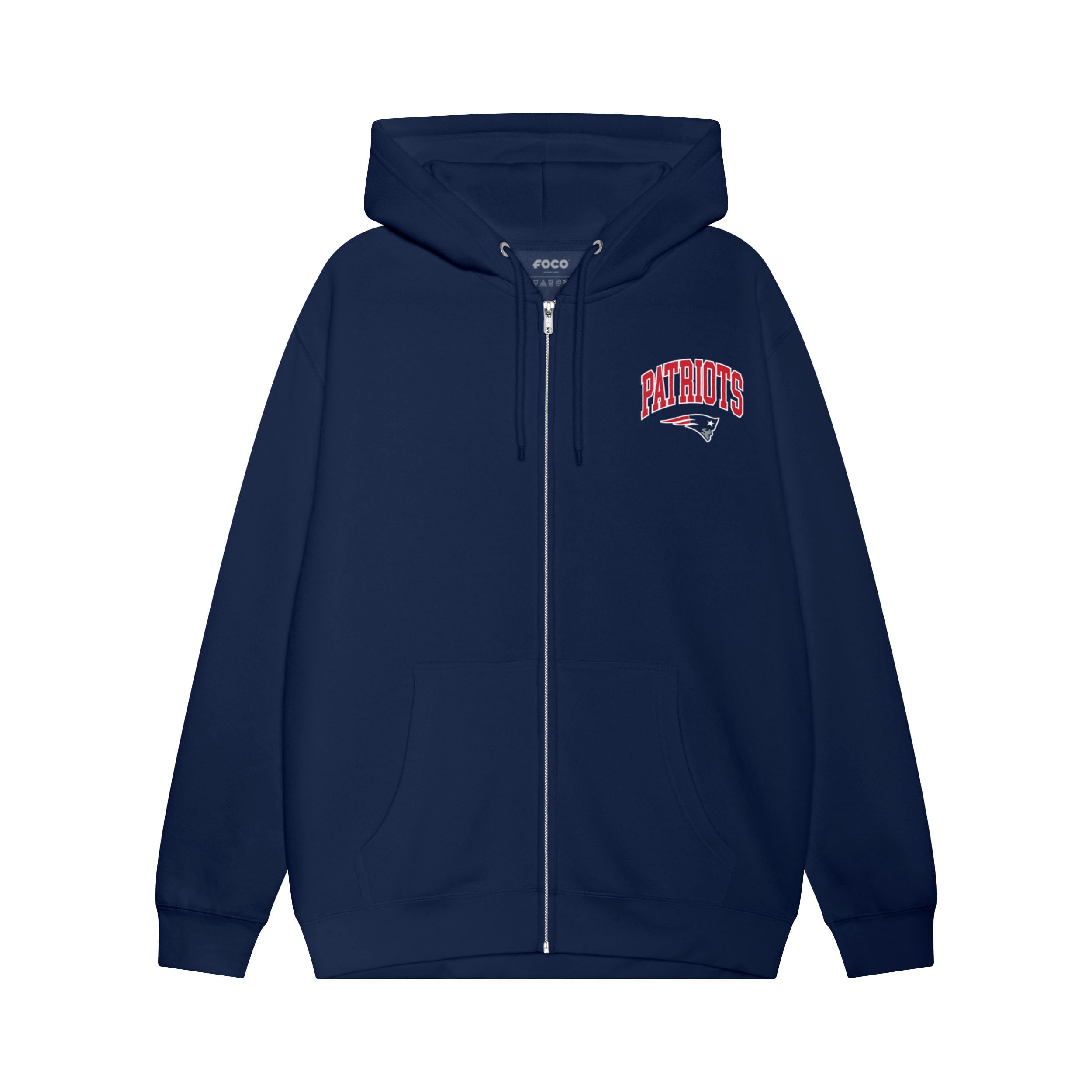 FOCO NFL Team Logo Arched Wordmark Zip Up Hoodie