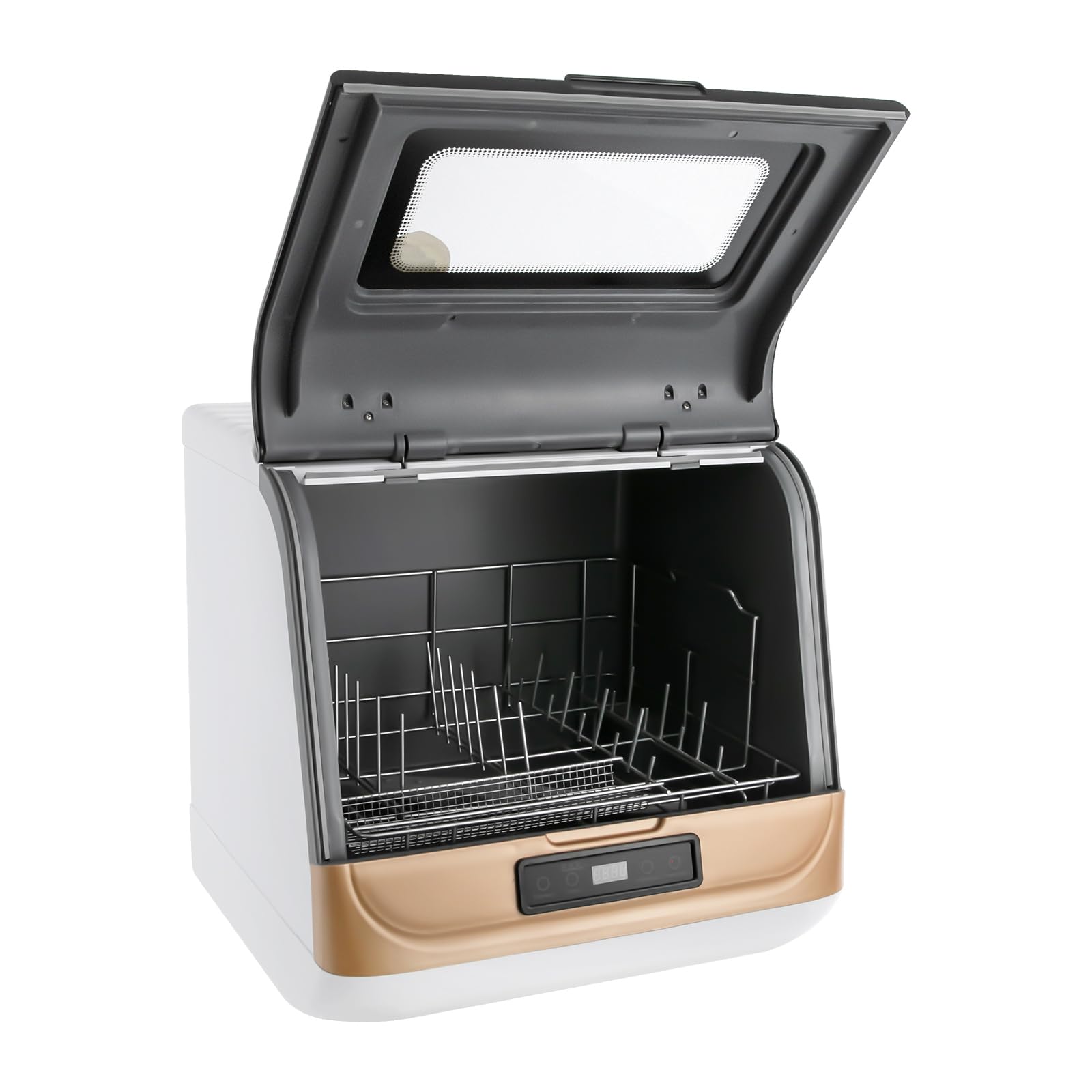 Lavavajillas de mesa 800 W, mini con 3 modos de limpieza, control táctil, secado residual y refrigerado por aire para 4-6 juegos (12-20 piezas)