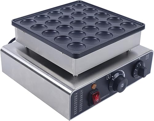 Miniatura 3 de Mini máquina holandesa para panqueques de 25 agujeros, 110 V 800 W, máquina eléctrica antiadherente Takoyaki, máquina para hacer panqueques y gofres