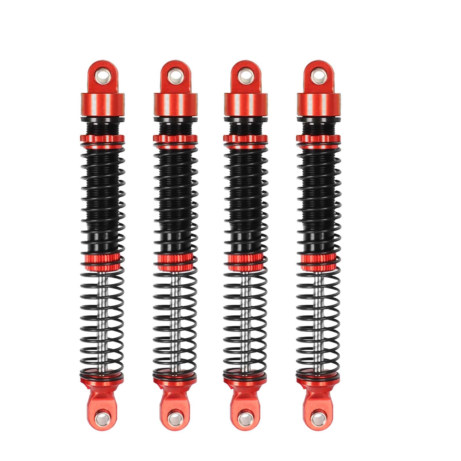KEEDA 4PCS Aluminum Threaded Shock Absorbers Oil Damper for 1/18 RC Crawler Car TRX4M TRX4MT 1/12 RC Crawler Upgrade Parts (Red, 77mm)