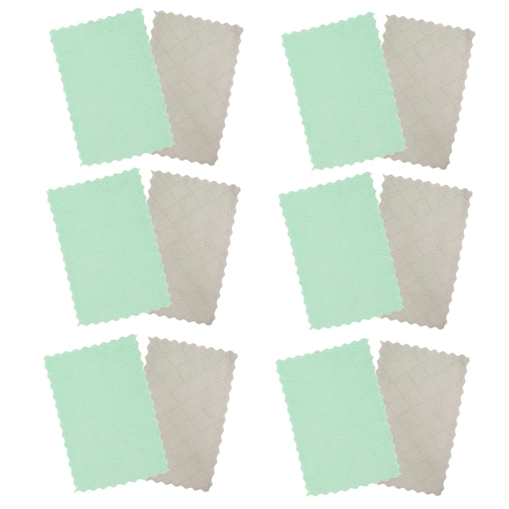Cabilock 4 Ensembles Torchons De Cuisine Absorbants Microfibre Serviettes De Nettoyage pour Vaisselle Éponges À Huile Lot de Chiffons De Nettoyage Fleece 12 Pièces * 4