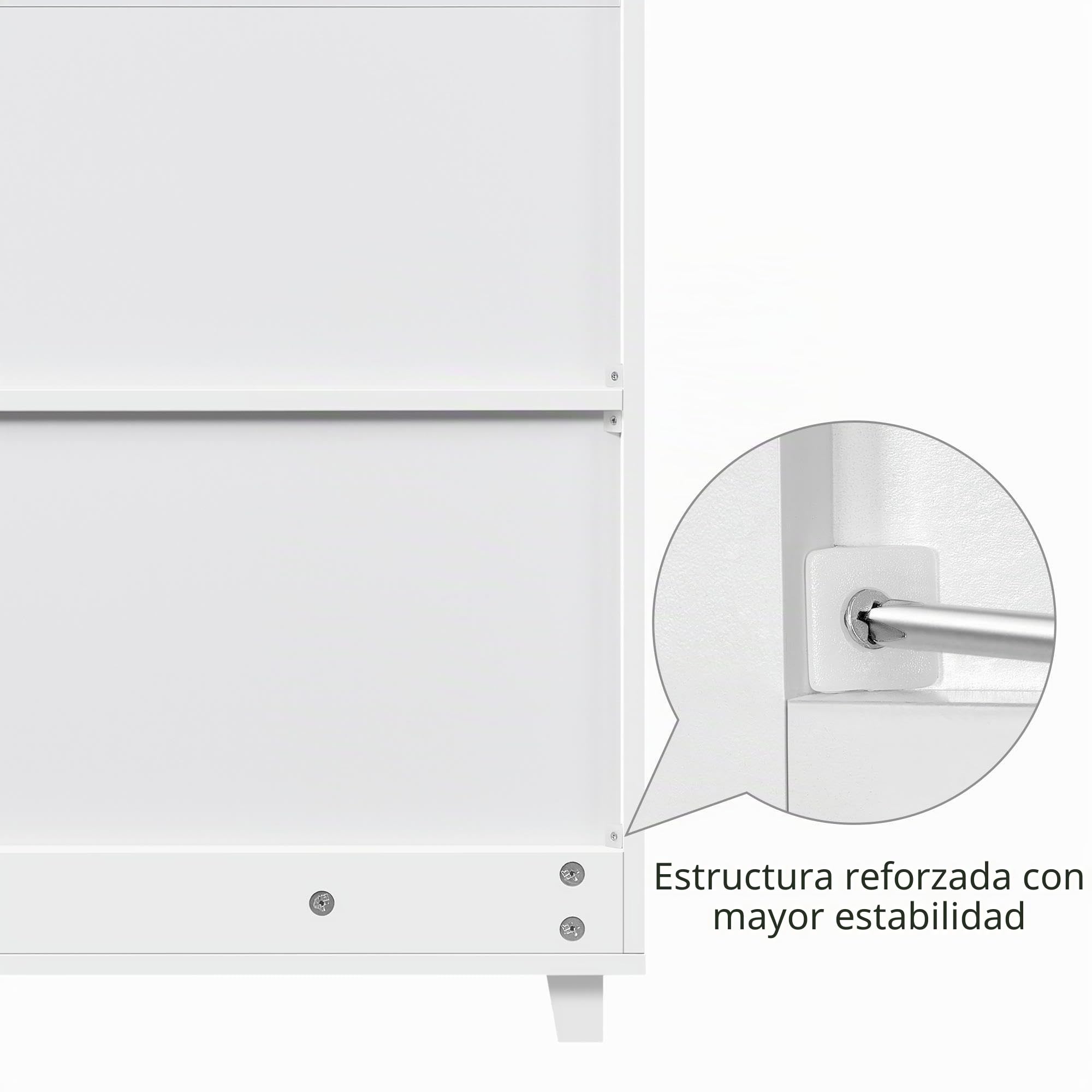 Yaheetech Mueble Zapatero con Cajón y Estantes Ajustables y Puerta de Listones Armario para Zapatos Moderno Entrada 78x37x85.5 cm Blanco (Blanco)