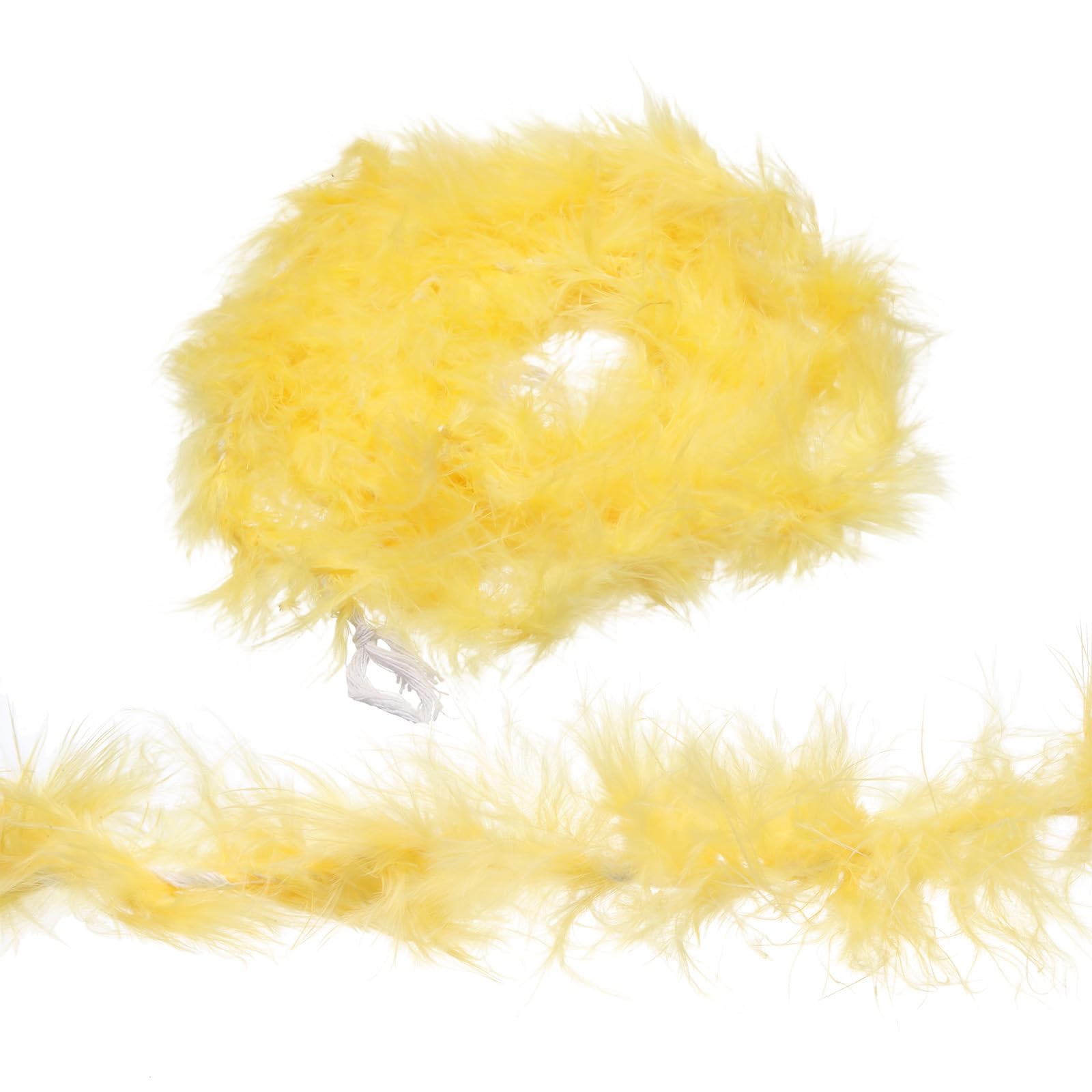 sourcing map 4 Pcs 2.2 Yards Feather Boa, Colourful Feather Boas Bulk, Artificial Fluffy Boas for Costume, DIY Craft, Home Wedding Party Decoration, Golden