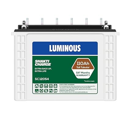 Luminous Sc12054, 110 amp_hour Battery 54 Months Warranty (White)
