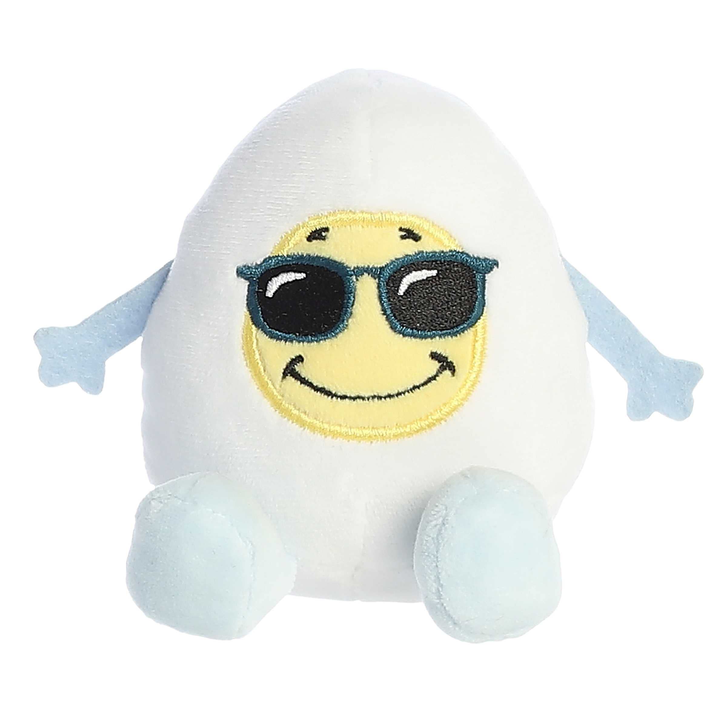 Aurora® Punny Eggspressions™ Sunny Egg Stuffed Animal - Humorous Wordplay - Playful Expression - White 3.5 Inches