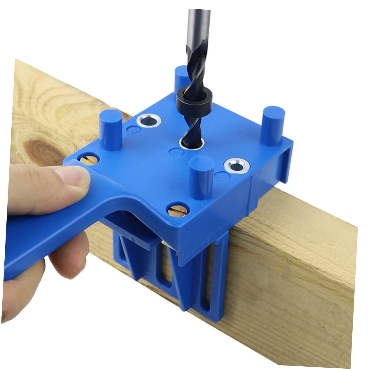 Mikikit Abs Plastic Carpenter Hole Positioner Working Drilling Locator Tool for Woodworking