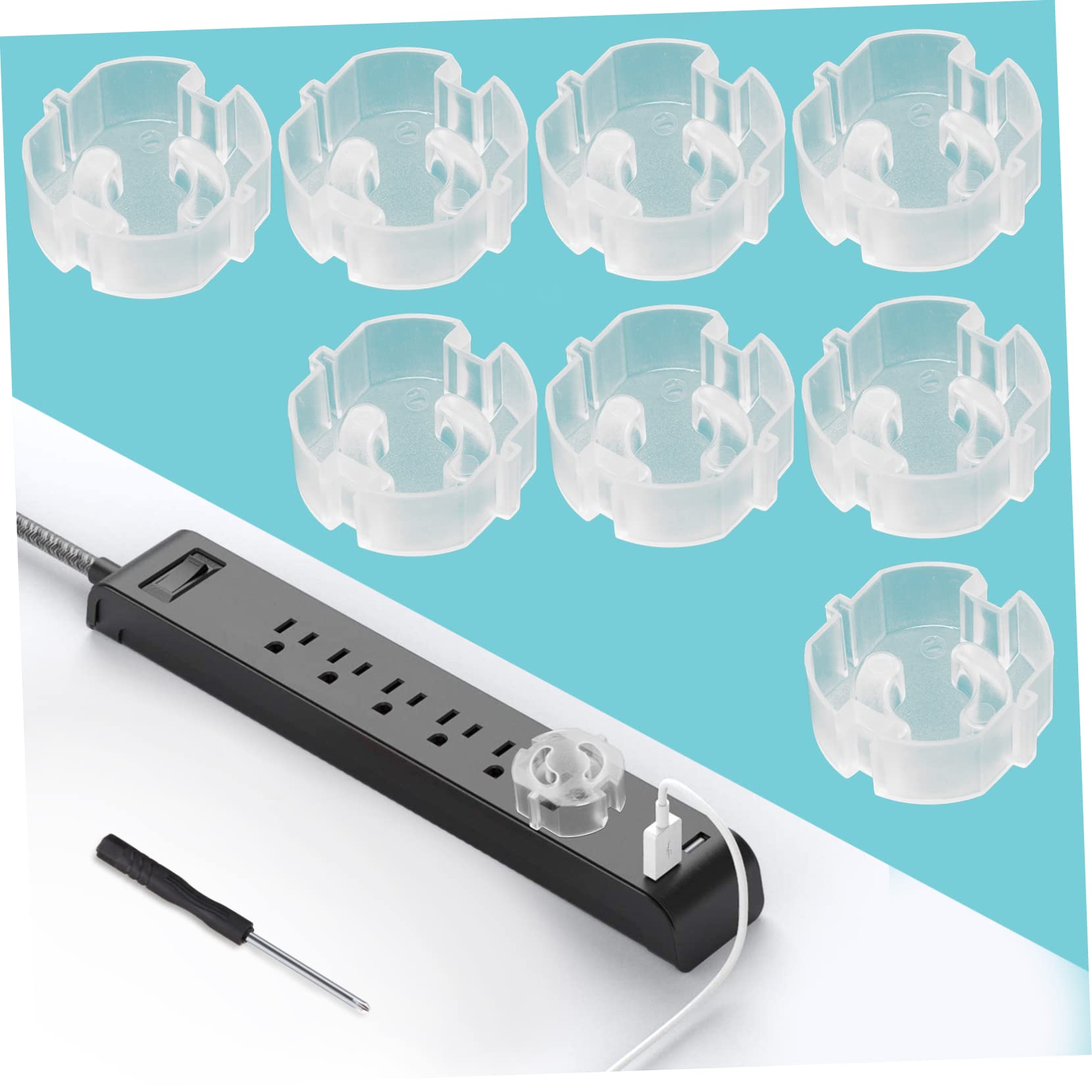 100piezas Cubierta De Seguridad Para Enchufes Protector Transparente Para Bebés Fáciles De Instalar De Enchufe Para Seguridad Infantil Antideslizante y Protección Efectiva