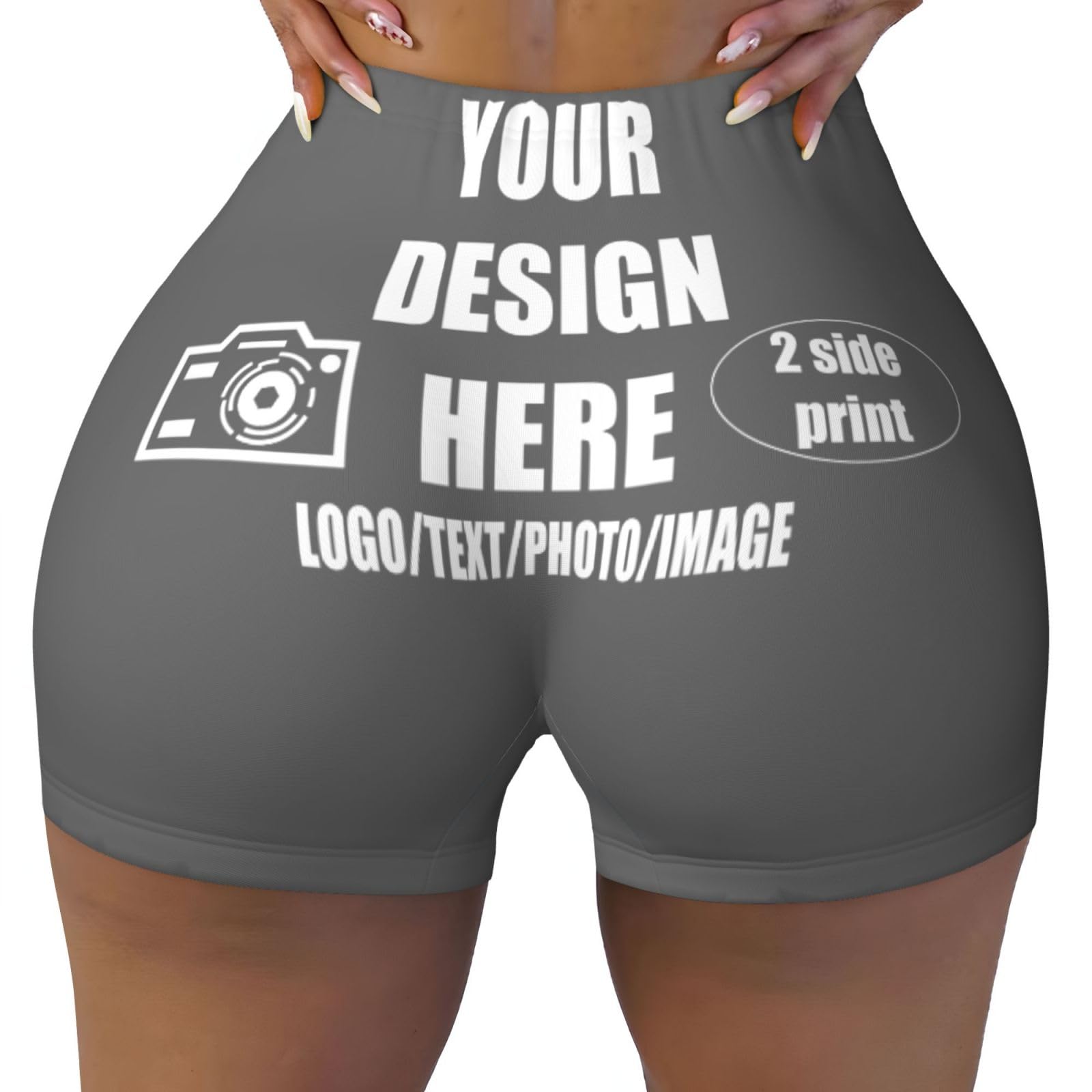 Generic Custom Yoga Shorts for Women Design Your Photo 2 Sides Print Womens Workout Short Perfect for Daily Activities