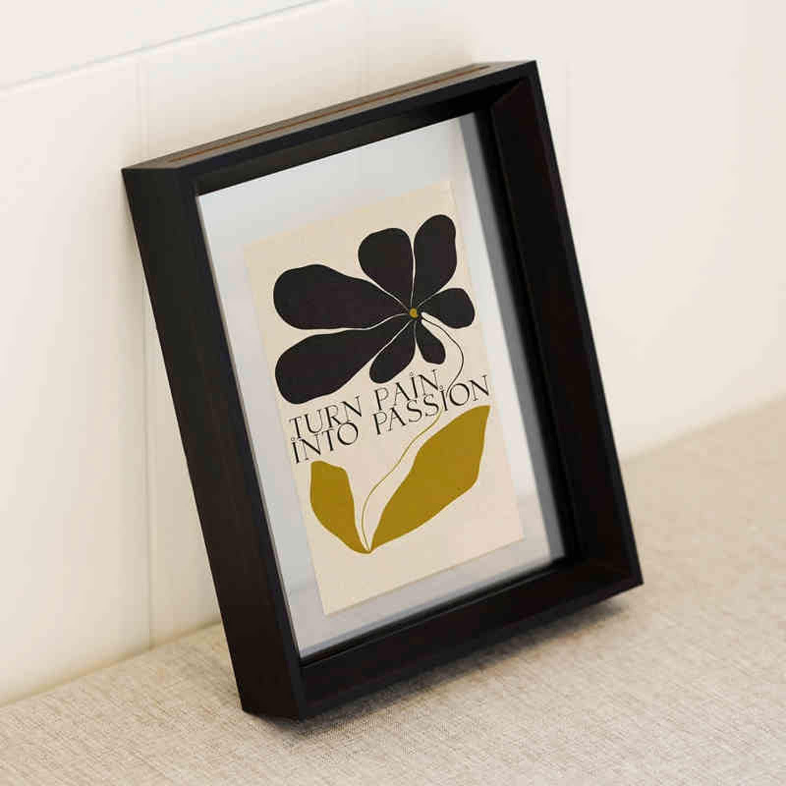 Double Sided Floating Photo Frame, Wood Double-Sided Floating Photo Frames Multicolor Multiple Sizes(Ebony,7-Inch [12.7 * 17.8.8cm])