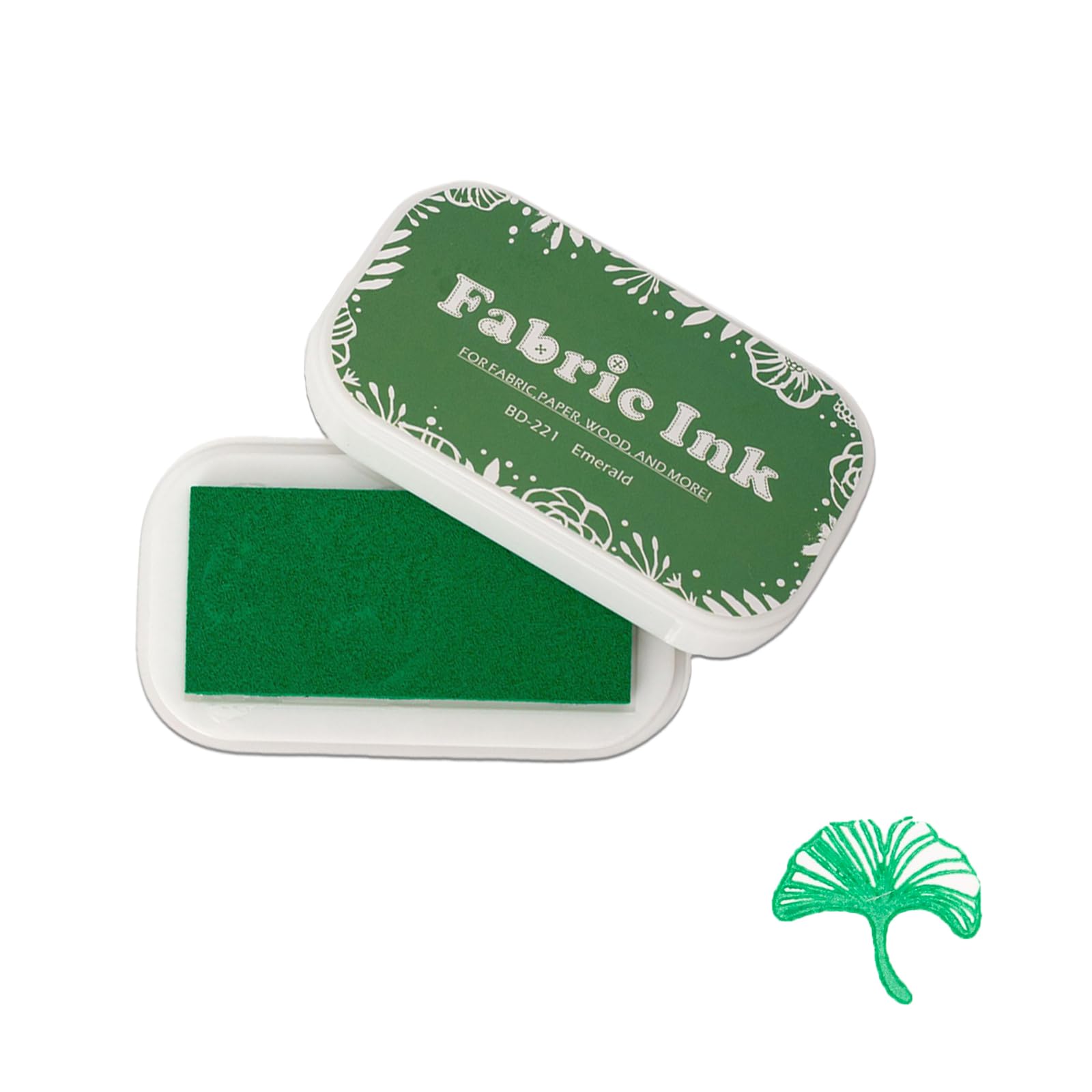 Sicheii Green Ink Pads For Rubber Stamps, Stamp Pad For Fabric Wood Paper Stamping, Washable Fingerprint Thumbprint Ink Pad, Craft Ink Pad Stamps Partner Diy Color (Green)