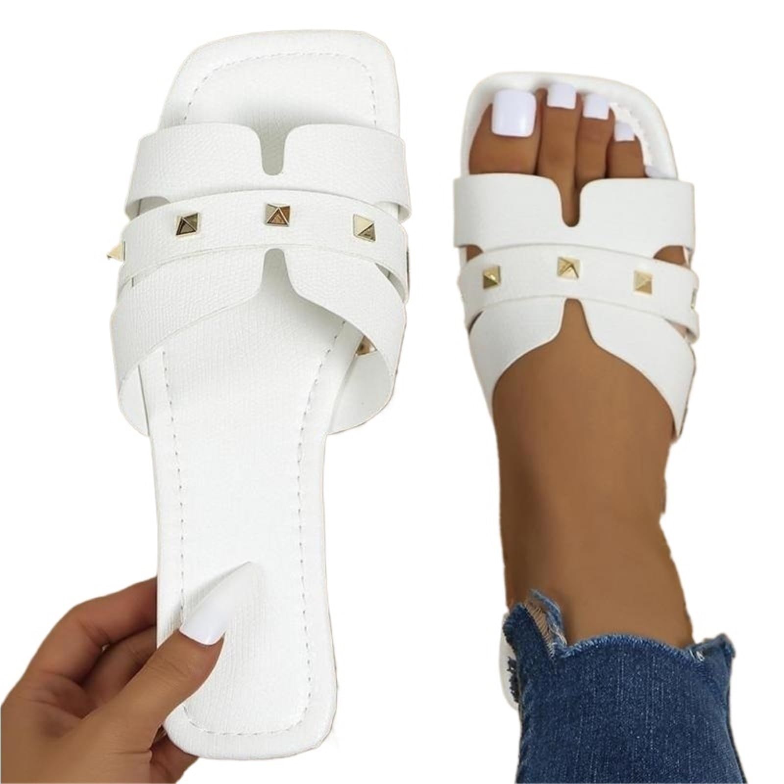 Ciabatte da Donna Ciabatte Antiscivolo da Donna, con Punta Aperta, da Esterno, da Donna per La Doccia(Beige,36)