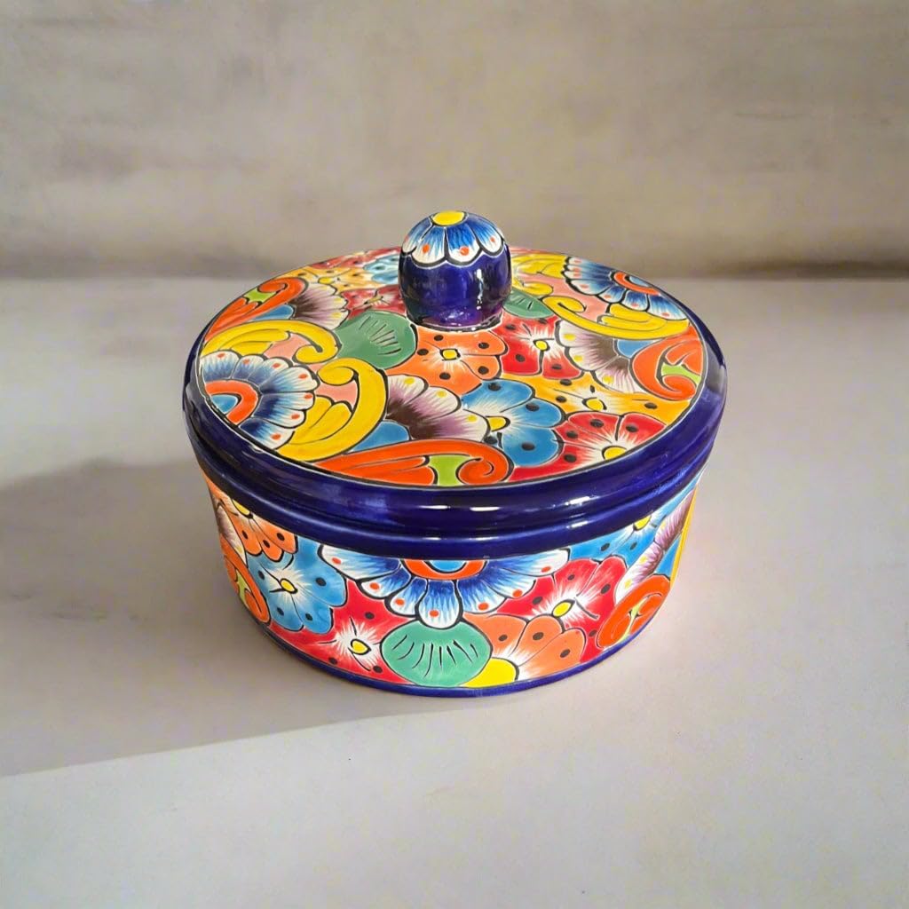 Talavera Tortilla Warmer | Hand-Painted Mexican Ceramic Dish