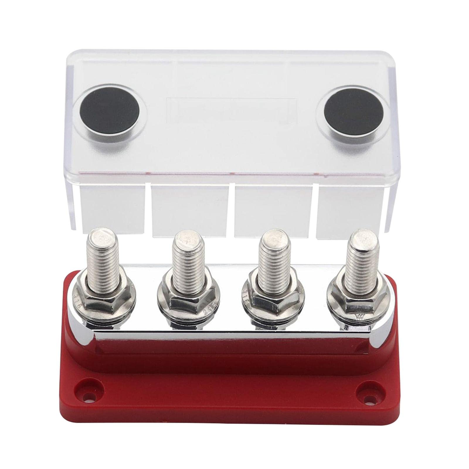 Bloc de distribution d'alimentation pour barre de bus 48 V CC avec couvercle pour voiture automobile Rouge 10,2 x 5 x 6,8 cm