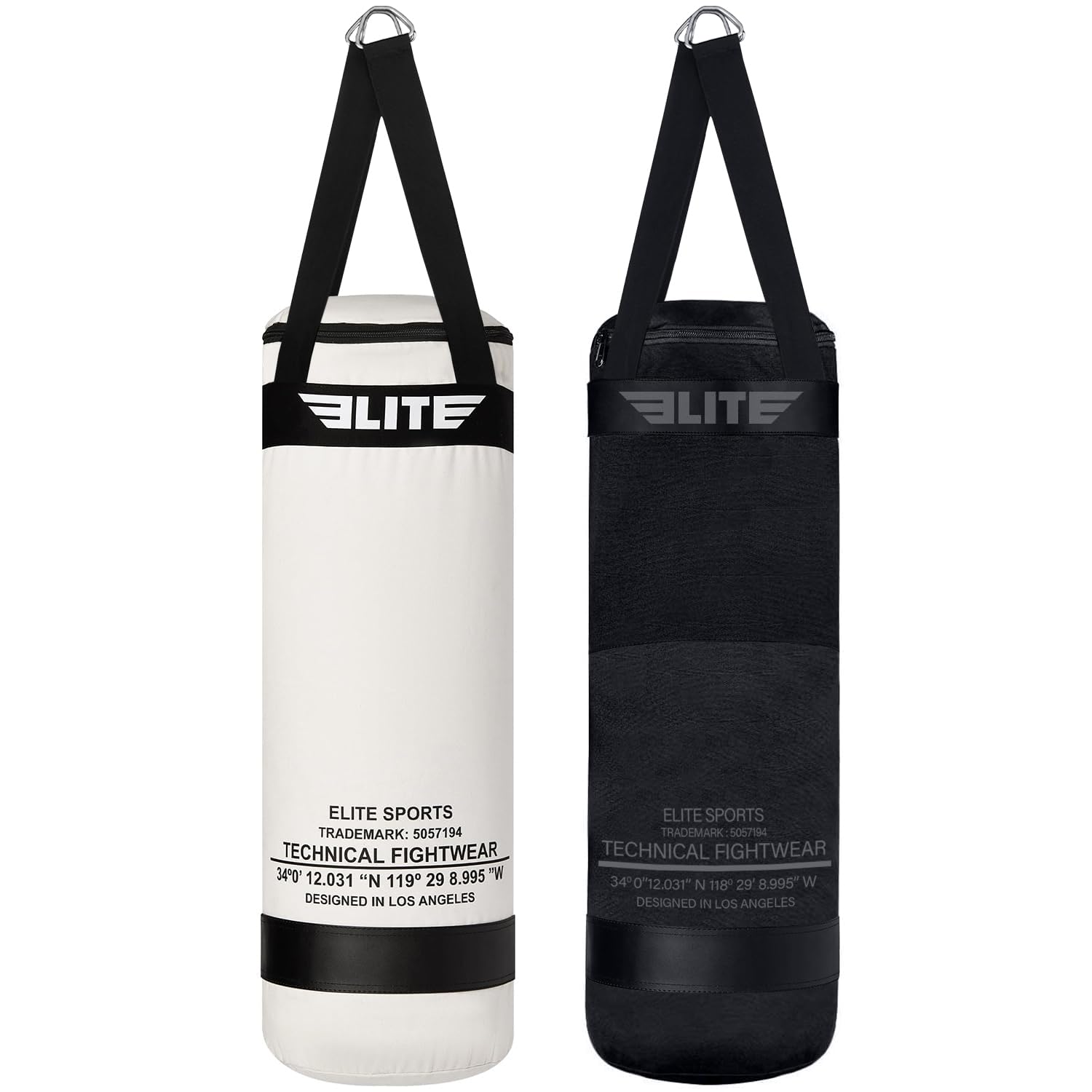 Elite Sports Boxing Bag – Heavy Duty Canvas Punching Bag with Straps for Boxing, Training, MMA, Muay Thai, Kickboxing, Martial Arts & Fitness – Unfilled Heavy Bag