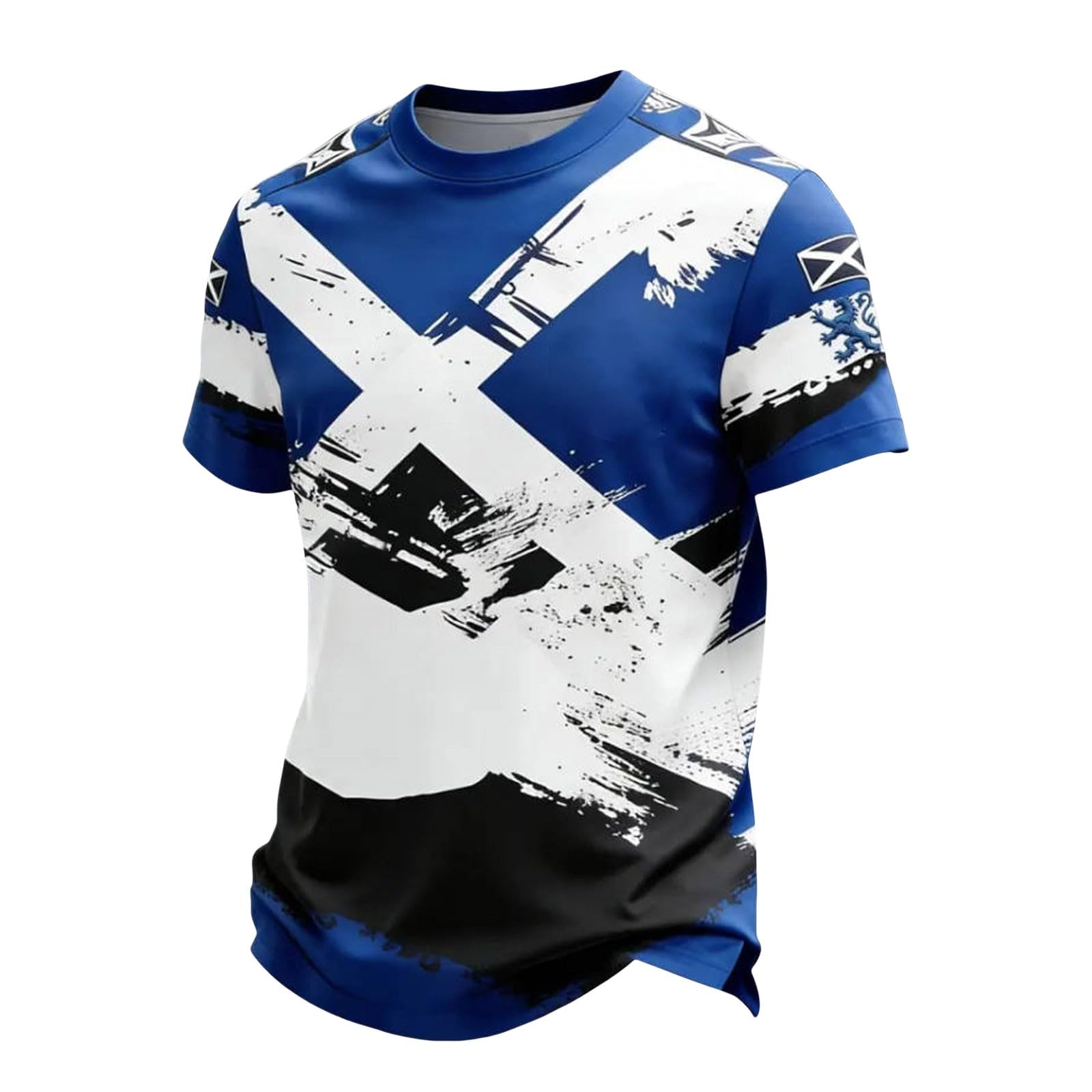 New England Football Shirt Mens Scotland Flag Soccer T-Shirt Football 2026 Merchandise Retro Scotland Flag Short Sleeve Crewneck Tee for Fans & Supporters
