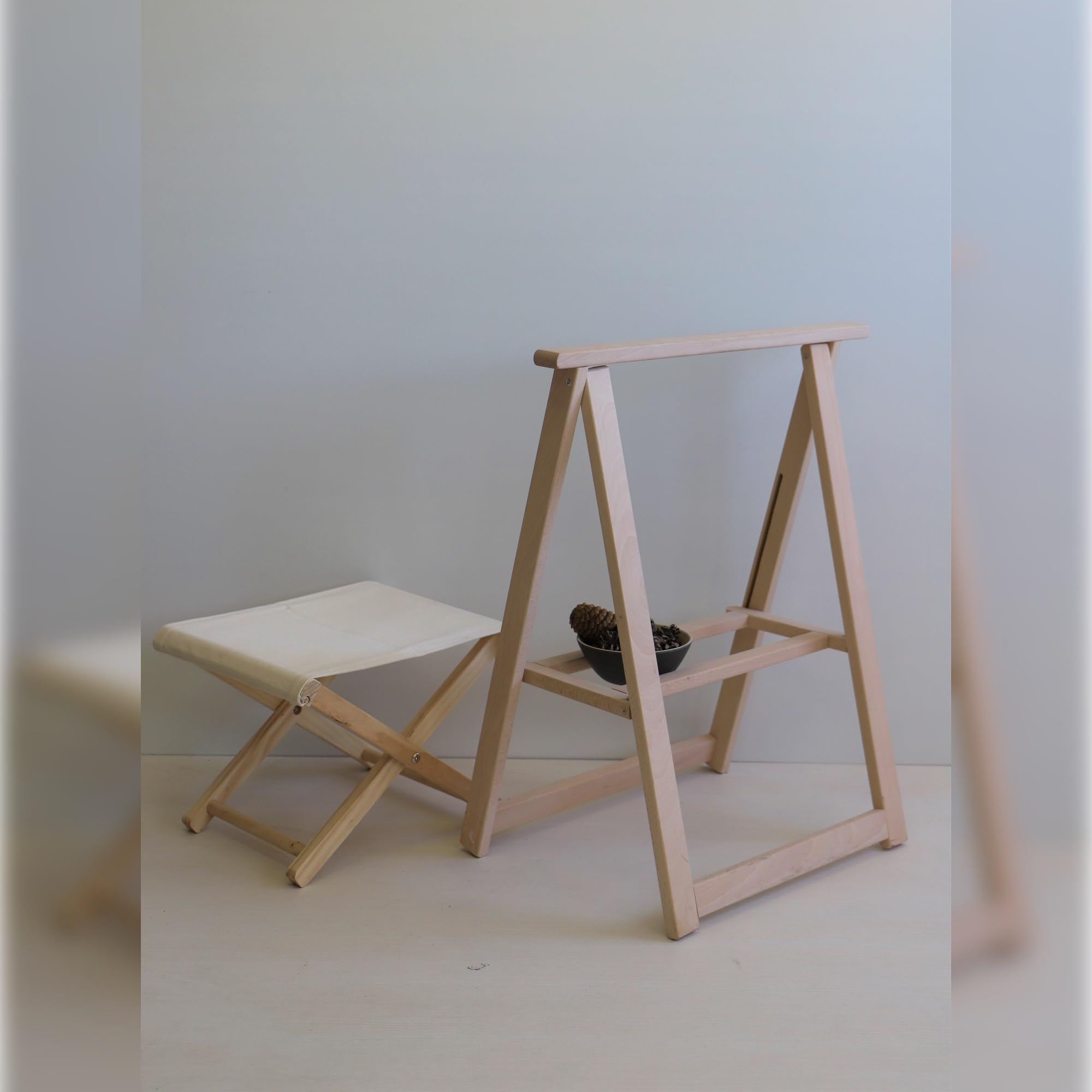 WELL HOME MOBILIARIO & DECORACIÓN Caballete de haya bajo 73cm acabado SIN barniz